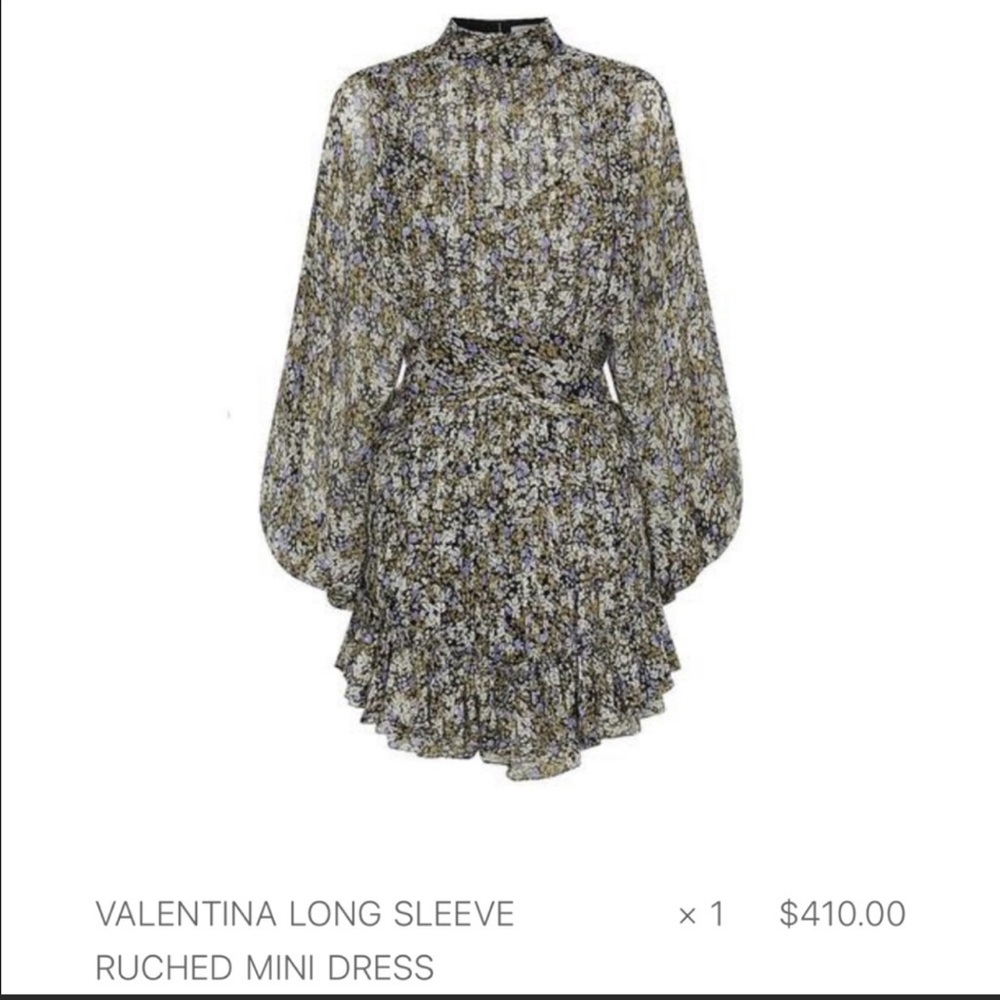 Shona Joy Valentina Long Sleeved Ruched Mini Dress